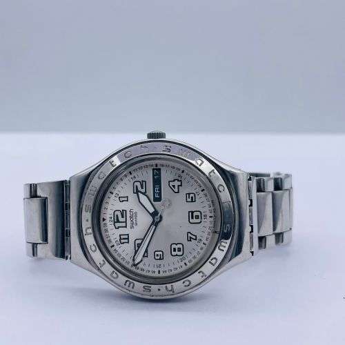 SWATCH SWISS MINIMALIST MENS DRESS STEEL WATCH! NON-RUNNER