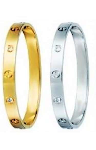 Set of 2 Bracelets, stamped 18KGP Gold Filled. Inspired by designer Love Bracelet