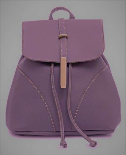 Ladies PU Leather Backpack - Purple