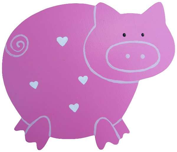 Wooden Funky Pig Cut-Out / Medium