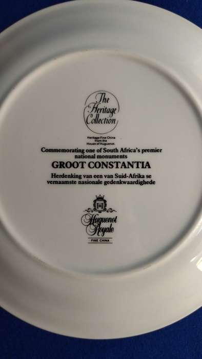 Groot Constantia collectable plate - Heratige Collection -Huguenot Royale Fine China