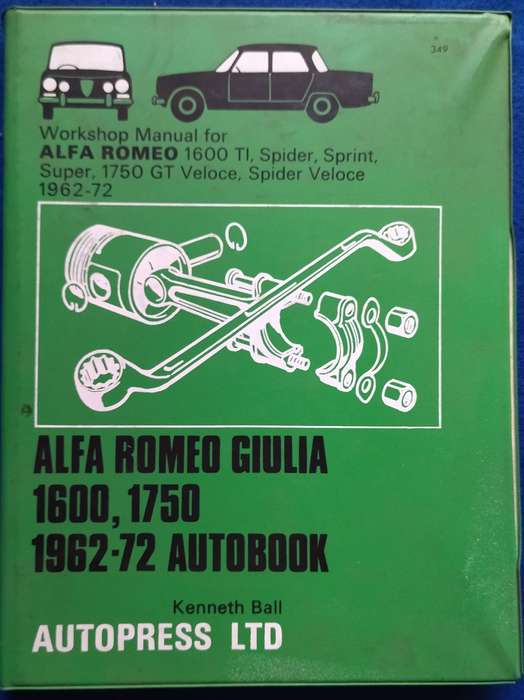 Alfa Romeo Giulia 1600, 1750 1962-72 Autobook- Kenneth Ball