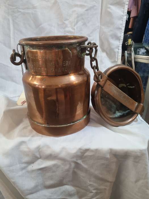 Copper/Copper plated ?? milk can