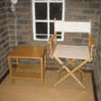Telephone table and directors chair. Both bought from Boardmans.
