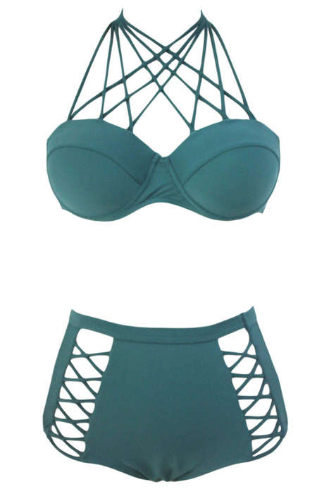 MAGNIFICENT MULTI STRAP DETAIL HIGH WAIST BIKINI (SMALL TO PLUS SIZE)