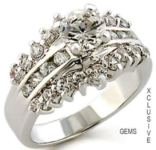IN STOCK * R35 POSTAGE* 18K WHITE GOLD PLATED SIMULATED DIAMOND LADIES RING