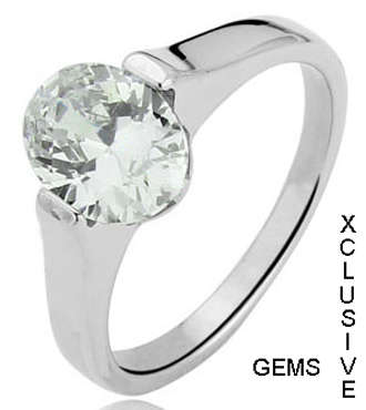 *** STAINLESS STEEL SIMULATED DIAMOND RING