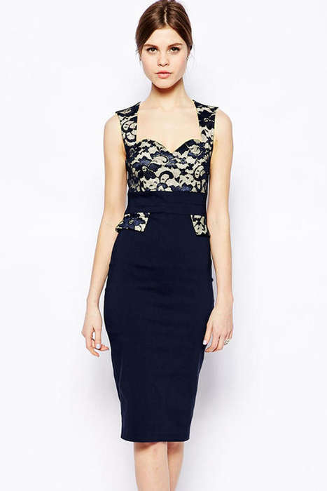 ELEGANT SWEETHEART TOP PEPLUM DRESS