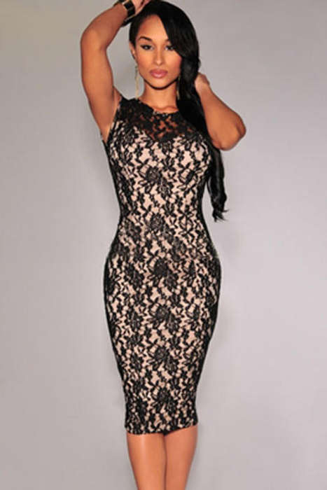 FANTASTIC FLORAL LACE MIDI DRESS