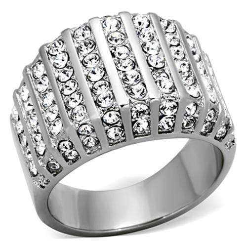 ** 18K WHITE GOLD PLATED SIMULATED DIAMOND LADIES RING