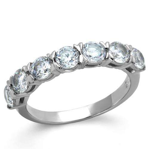 ** 18K WHITE GOLD PLATED SIMULATED DIAMOND LADIES RING
