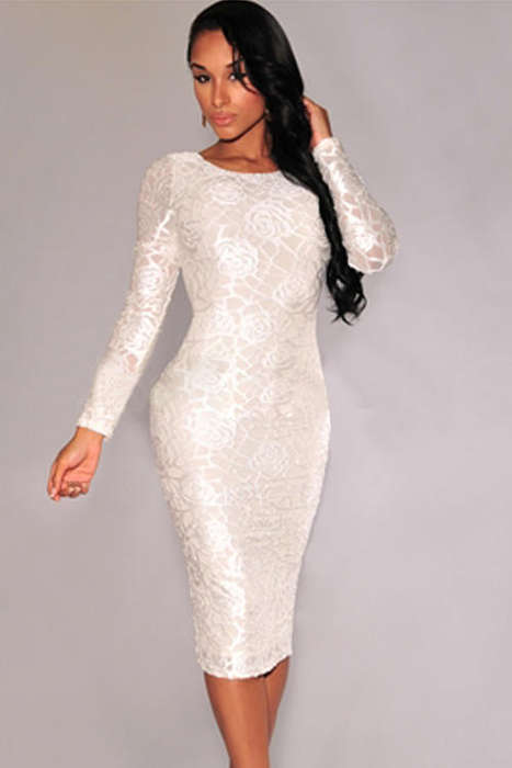 SENSATIONAL ROSE TEXTURED LONG SLEEVE MIDI DRESS