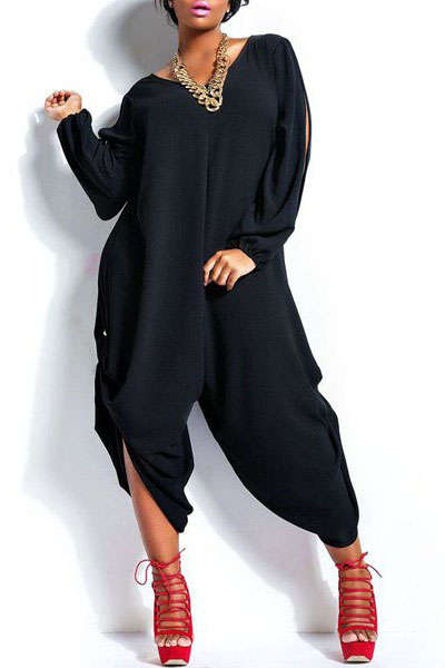 PLUS SIZE LOVELY LONG SLEEVE JUMPSUIT