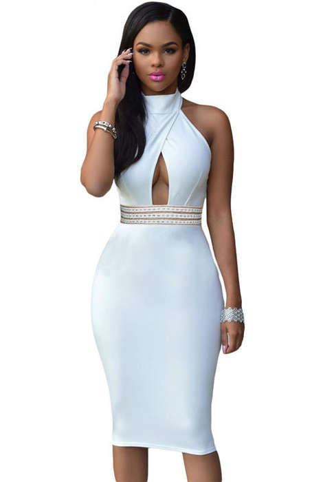 INTRICATE WAIST DETAIL MIDI DRESS