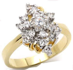Simulated Diamond 18K Yellow Gold Plated Ring