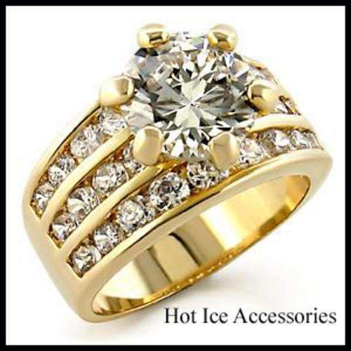 Simulated Diamond 18K Yellow Gold Plated Ring - NO COMBINED POSTAGE