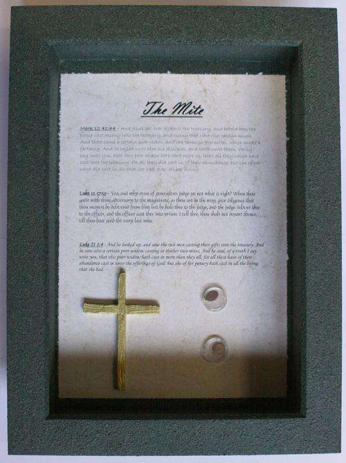 FRAMED ancient Jewish coins, "Widow Mite" bronze prutah over 2000 years old