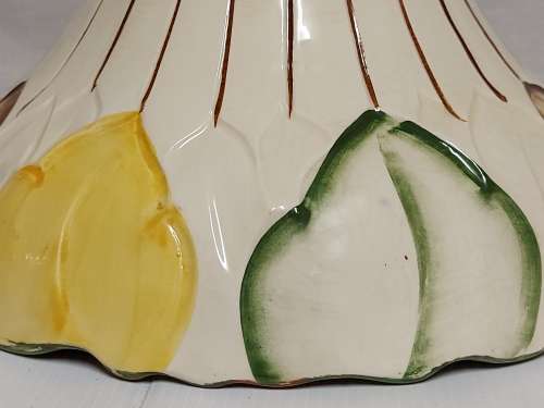 VINTAGE H J WOOD LTD BURSLEM ENGLAND HAND PAINTED GLOSS GLAZE ART POTTERY BOWL WITH VIBRANT COLOURS