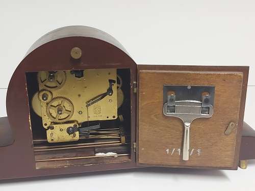 VINTAGE HERMLE MANTEL CLOCK IN WORKING CONDITION, MADE IN GERMANY AND WITH A  KEY