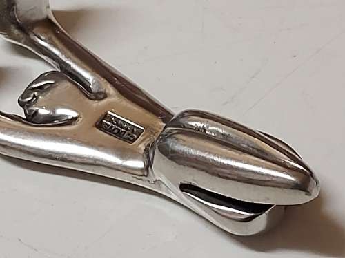 CARROL BOYES FUNCTIONAL ART VINTAGE SET OF FIVE PEWTER MAN FIGURINE STANDS (FOR A DOCUMENT TRAY)