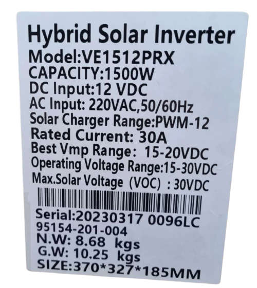 Hybrid Solar Inverter 1500Watt