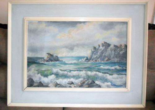 ORIGINAL OIL ON BOARD PAINTING - PRINGLE BAY CAPE - V ROSEVEAR