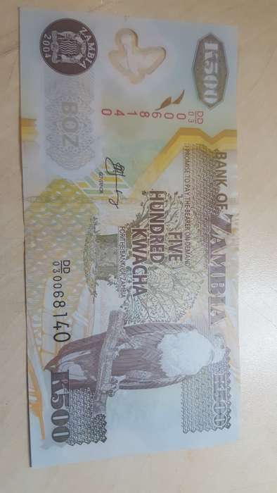 Five Hundred Kwacha 2004 Bank Of Zambia