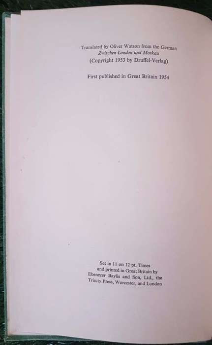 The Ribbentrop Memoirs: - Joachim von Ribbentrop. Translated to English by Oliver Watson (Nazi Germa