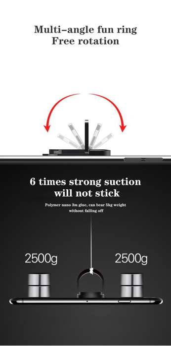Mobile Phone Ring Bracket Sigarette Lighter - Black