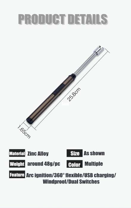 360 Rotation Arc BBQ Lighter - Black