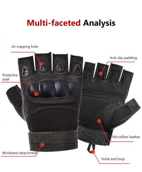 # 5 - Black Glove Half Finger with ventilation
