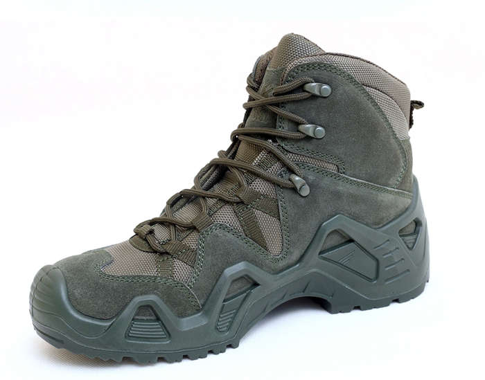 (AK) Anti-Slip Safety Breathable Shock-Absorbing Climbing Hiking Tactical Ankle Boots - Navy Green