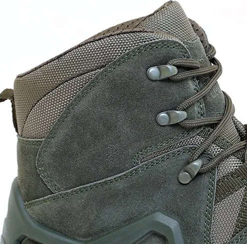 (AK) Anti-Slip Safety Breathable Shock-Absorbing Climbing Hiking Tactical Ankle Boots - Navy Green