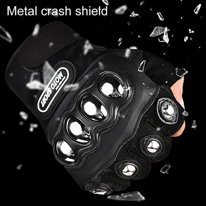 # 7 - Steel Case Half Finger Glove - Black