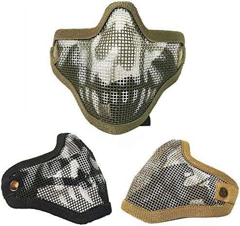 Tactical Airsoft Mask Half Face Adjustable Mesh Mask for Airsoft/CS Game