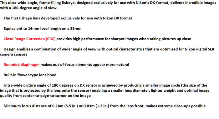 Nikon AF-S 10.5mm f/2.8 G ED DX Fisheye Lens