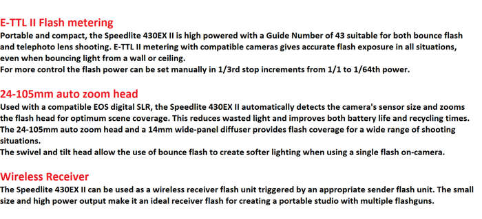 Canon Speedlite 430EX II Flash IN EXCELLENT CONDITION