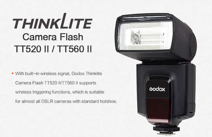GODOX TT520 II Universal Hot Shoe Flash Speedlite for DSLR Cameras Canon Nikon Pentax Olympus