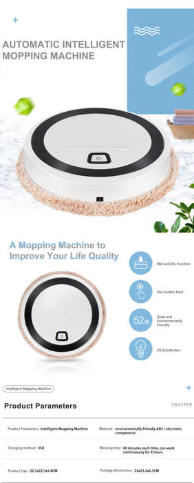 Automatic Rechargeable Smart Intelligent Mopping Cleaner with UV sterilisation