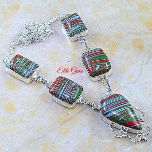 ***LATE ENTRY!*** BREATHTAKING MOSAIC JASPER NECKLACE 19 1/4";