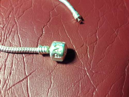 VERY NICE SOLID STERLING SILVER PANDORA BRACELET WITH SNAP CLASP IN EXCELLENT CONDITION