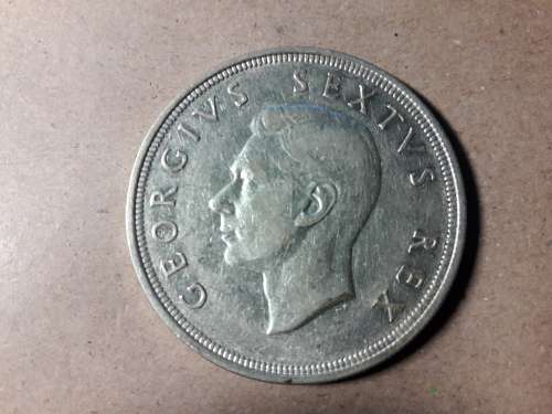1950 SA UNION SILVER 5 SHILLINGS