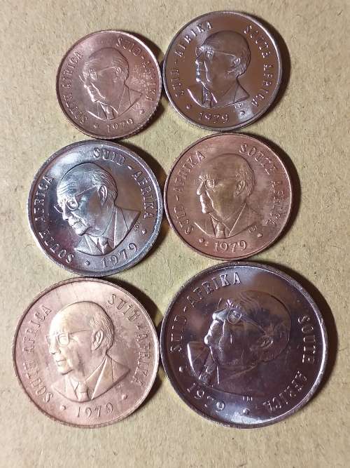 A LOT OF 6 1979 RSA UNCIRCULATED COINS
