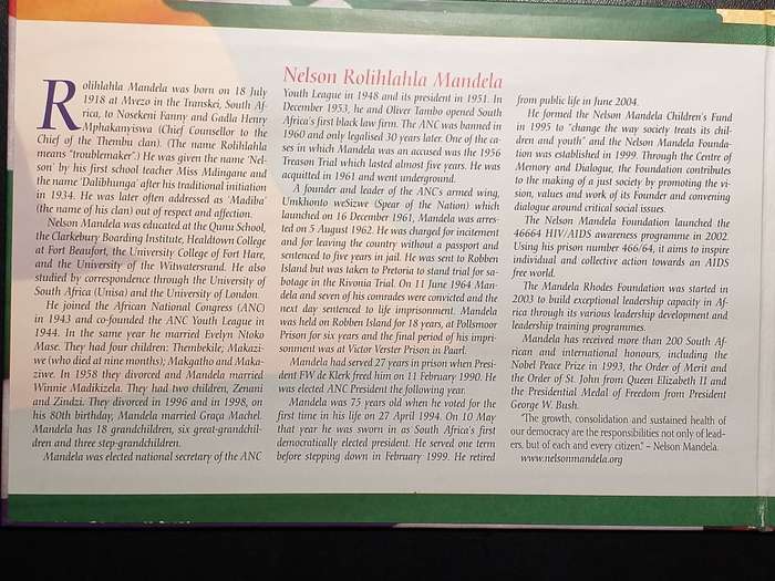 90th BIRTHDAY MADIBA FOLDER WITH 2 STAMPS
