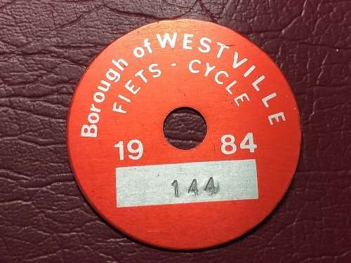 1984 BICYCLE WESTVILLE LICENCE