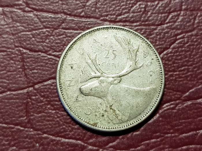 1964 CANADA SILVER 25 Cents - Elizabeth II - [5.83g  .800]