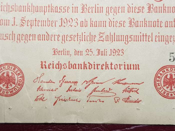 1923 Germany 500 000 Mark Reichsbanknote