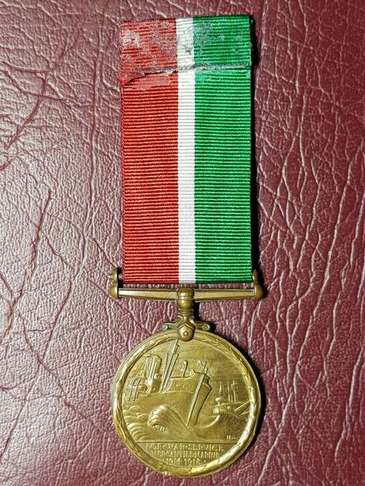 1914 - 1918 WW1 Mercantile Marine War Medal - Awarded To John Burrows