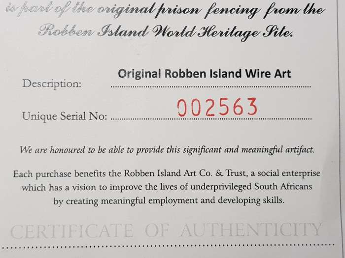 Robben Island Authentic Original Fence Memorabilia With C.O.A.