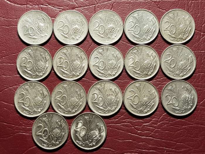 A Lot Of 17 RSA Nickel 20 Cent Coins - Different dates - [Bid per coin to take all]
